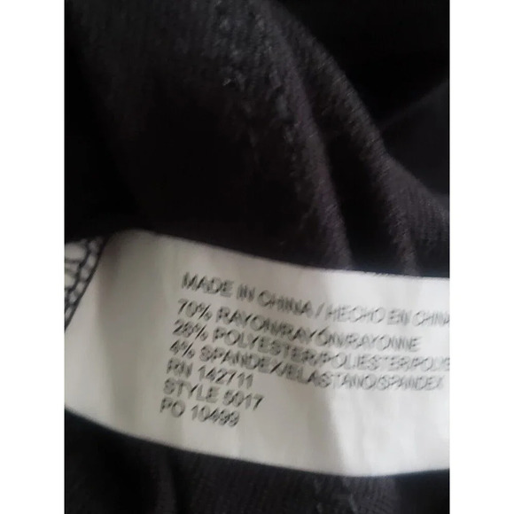 Eloquii Peplum Blouse Womens 14 Black Stretch Ponte Open Front Long Sleeve - Picture 7 of 9